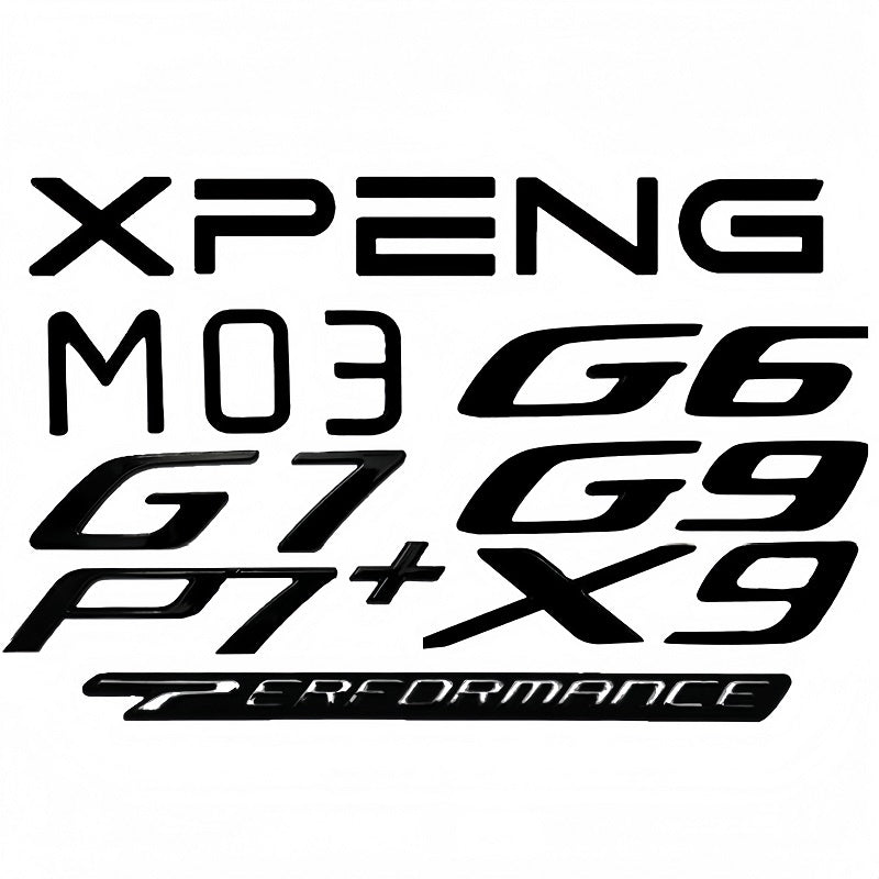XPENG Rear Bumper Glossy Black Badges LOGO
