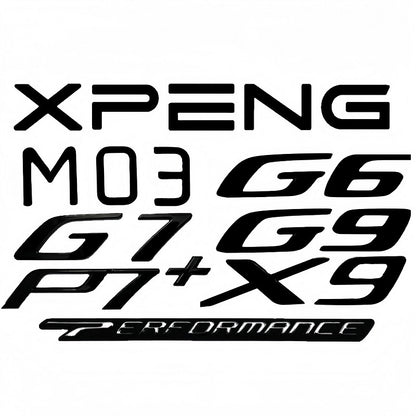 XPENG Rear Bumper Glossy Black Badges LOGO
